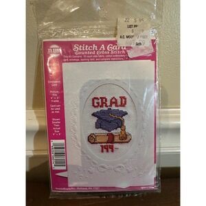 NeedleMagic Stitch A Card Counted Cross Stitch Kit Graduation Grad Vintage 6014